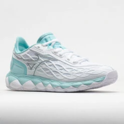 Mizuno Wave Enforce Tour AC Women's White/Tanager Turquoise -Wilson Tennis Club Shop 117145 5