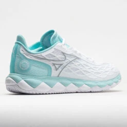Mizuno Wave Enforce Tour AC Women's White/Tanager Turquoise -Wilson Tennis Club Shop 117145 6