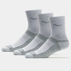 Saucony Inferno Cushion Mid-Crew Socks 3 Pack -Wilson Tennis Club Shop 651300 100 1