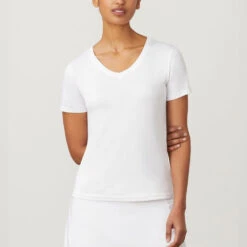 Fila Essentials Short Sleeve V-Neck Women's -Wilson Tennis Club Shop 758052 100 1