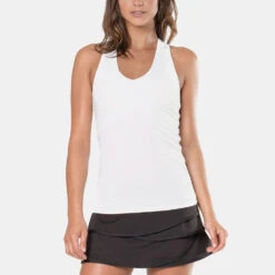 Lucky In Love V-Neck Tank With Bra Women's 14 Lucky In Love V-Neck Tank With Bra Women's -Wilson Tennis Club Shop 758068 110 1