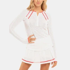 Lucky In Love The Whites Raglan Zip Long Sleeve Women's -Wilson Tennis Club Shop 758074 166 1